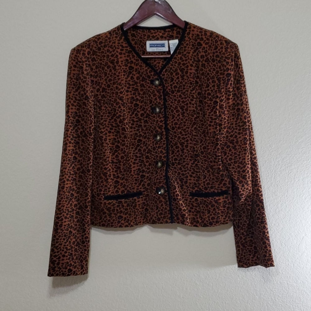 PROPHECY By Sag Harbor Leopard Blazer Size 10